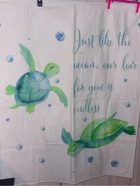 Water Color Turtle Print Toddler Blanket for Bed